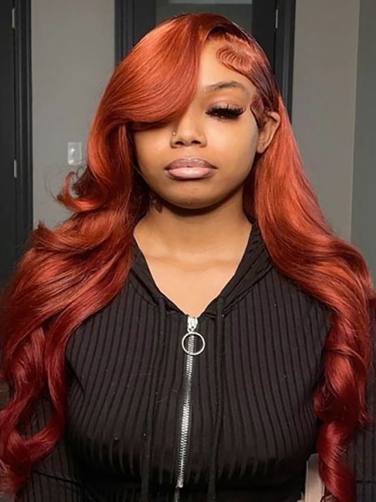 maple red colored wig