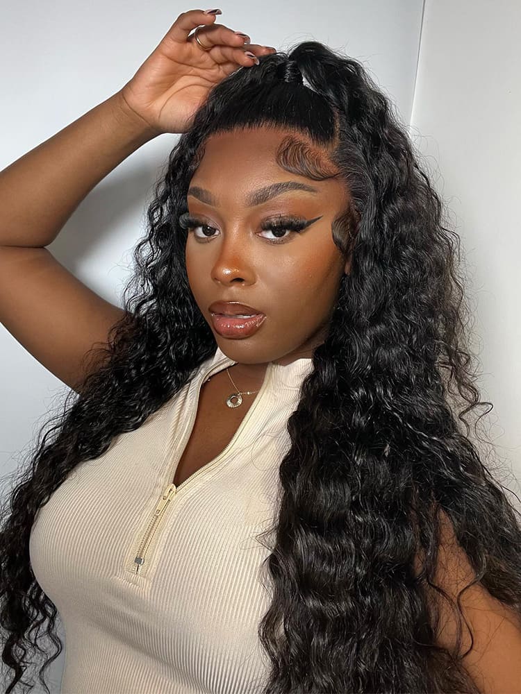 loose deep wave front wig