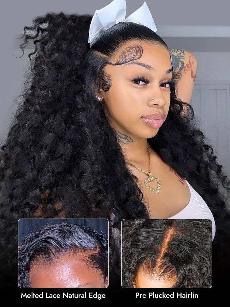 deep wave ponytail wig