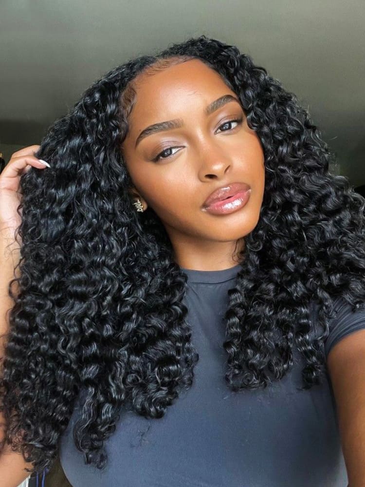 Curly Glueless Closure Wigs