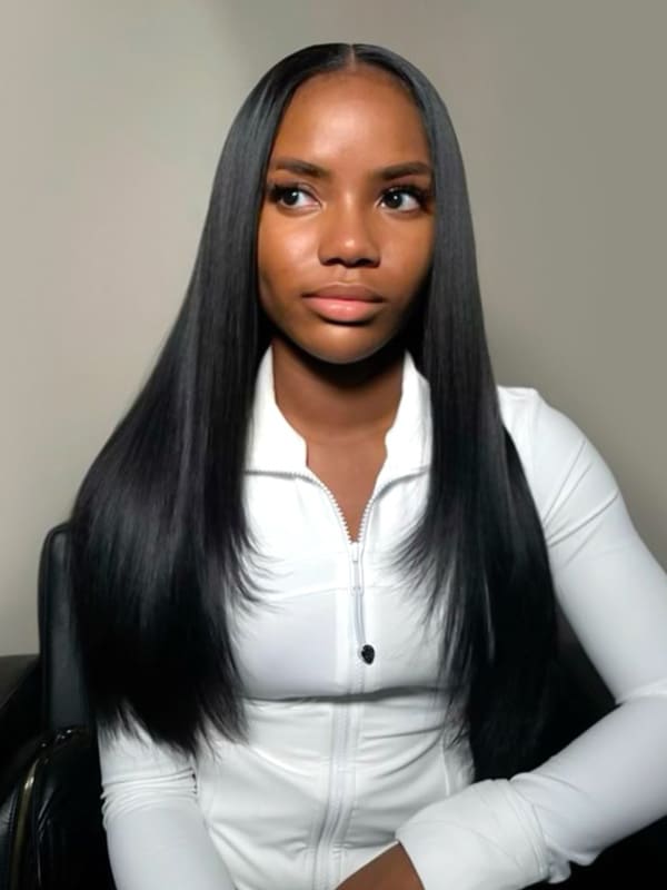 Straight Layered Cut 5x5 Lace Closure Wig