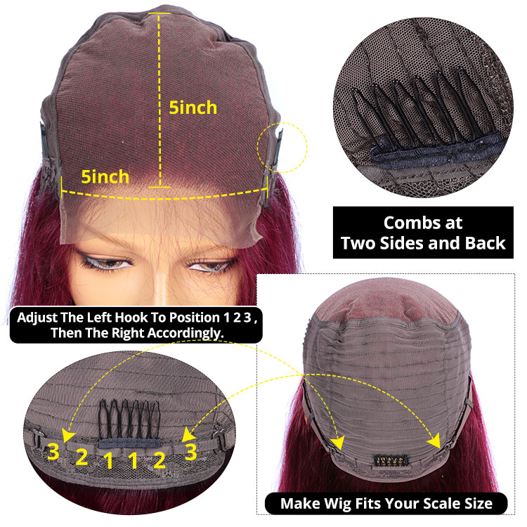burgundy closure wigs