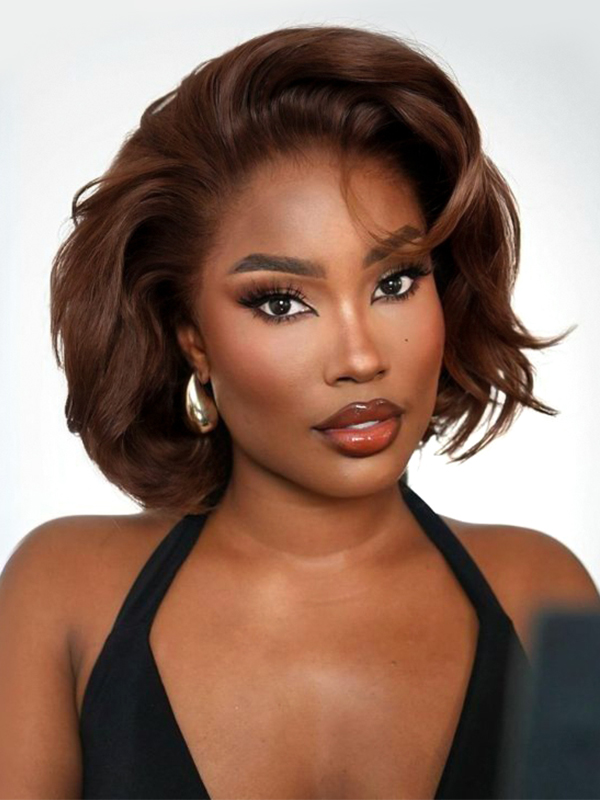 colored bob cut wig