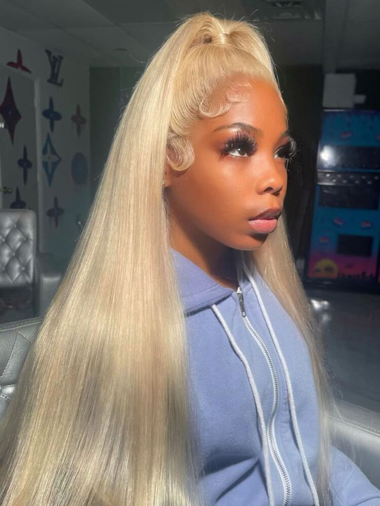 #613 Color Full Lace Wigs Straight Hair Blonde Color Blonde Human Hair Wigs