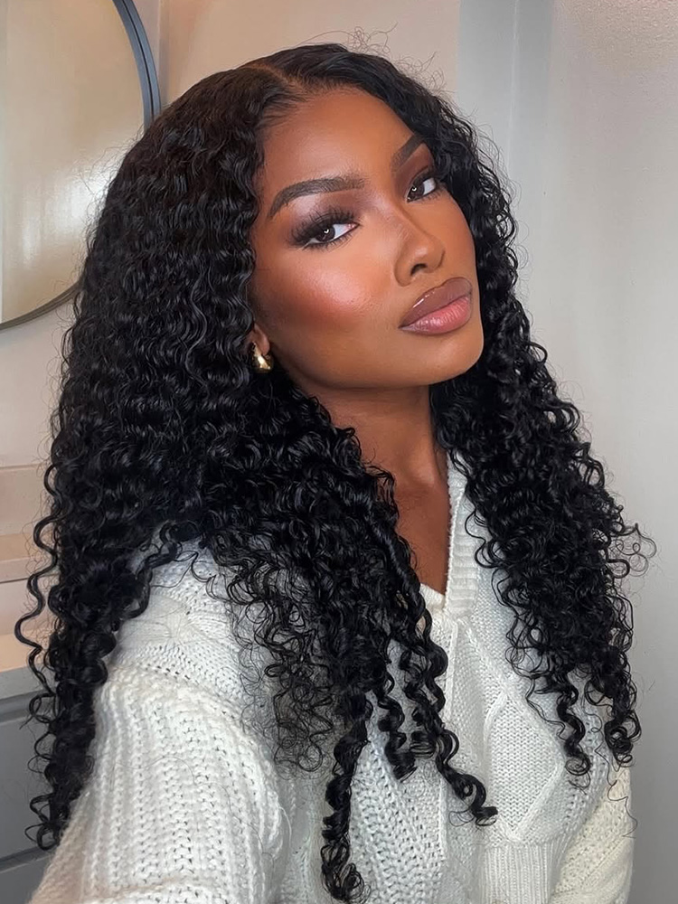 bouncy curlys lace front wig
