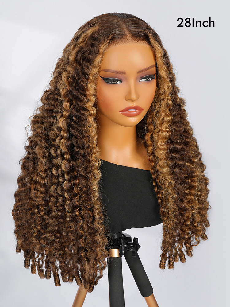 Highlight Burmese Curly Glueless Wigs