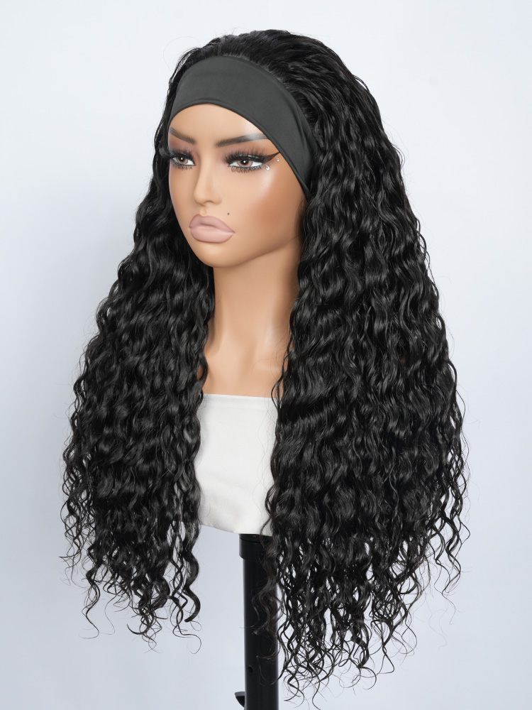 Loose Deep Wave Headband Wigs Human Hair 