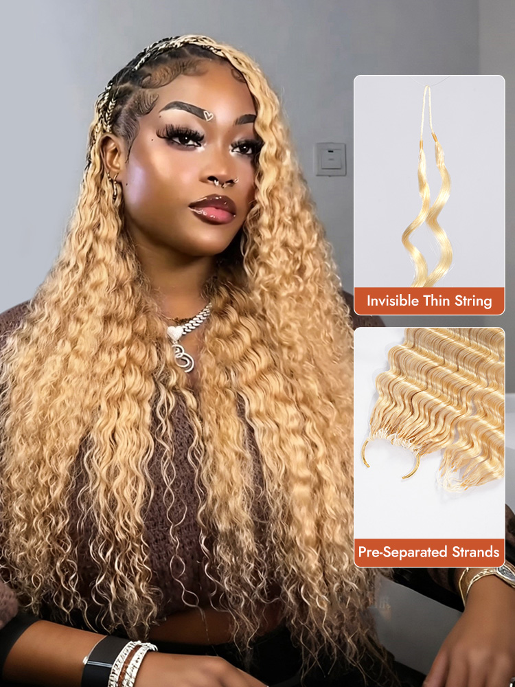 Feather Crochet Deep Wave Human Hair
