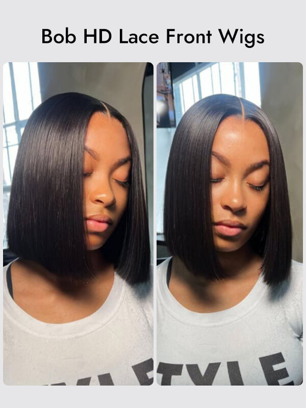straight human hair bob wig