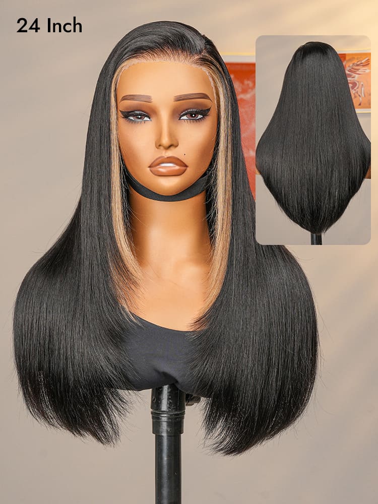 blonde skunk stripe wig