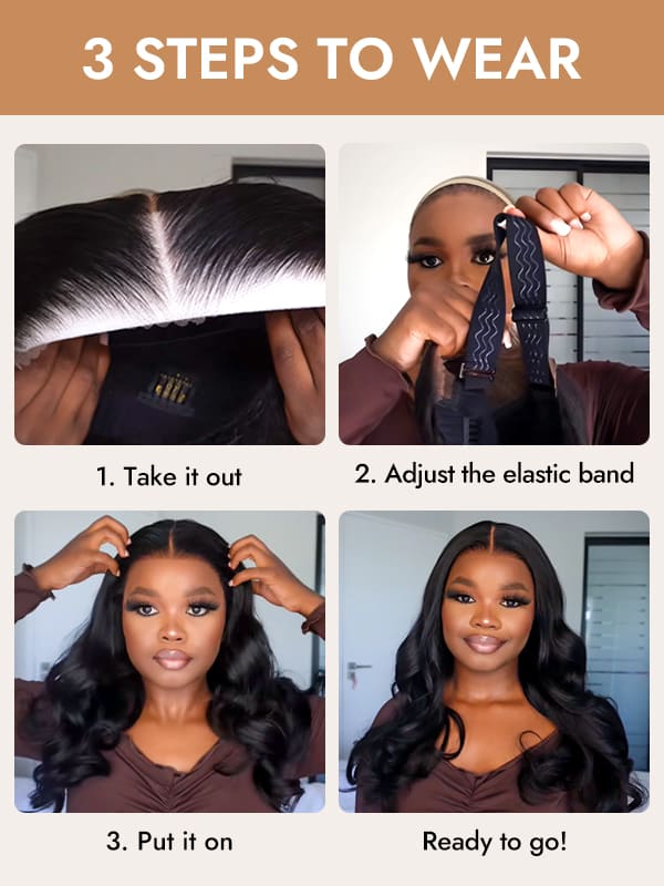 Body Wave Glueless Wig Install