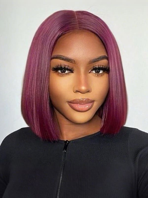 Burgundy Bob 5x5 Lace Closure Wig