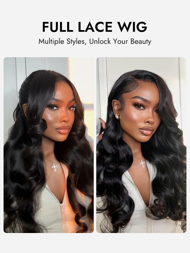 Body Wave Human Hair Full Lace Wigs