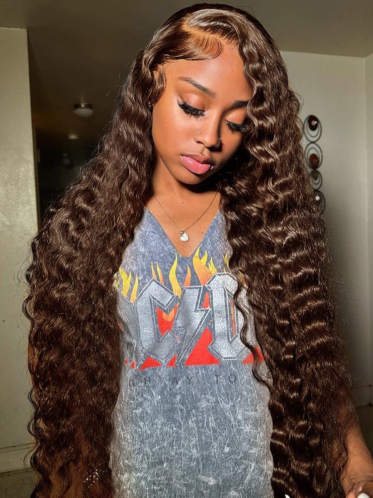 Brown Loose Deep Wave 13x4 Lace Wig