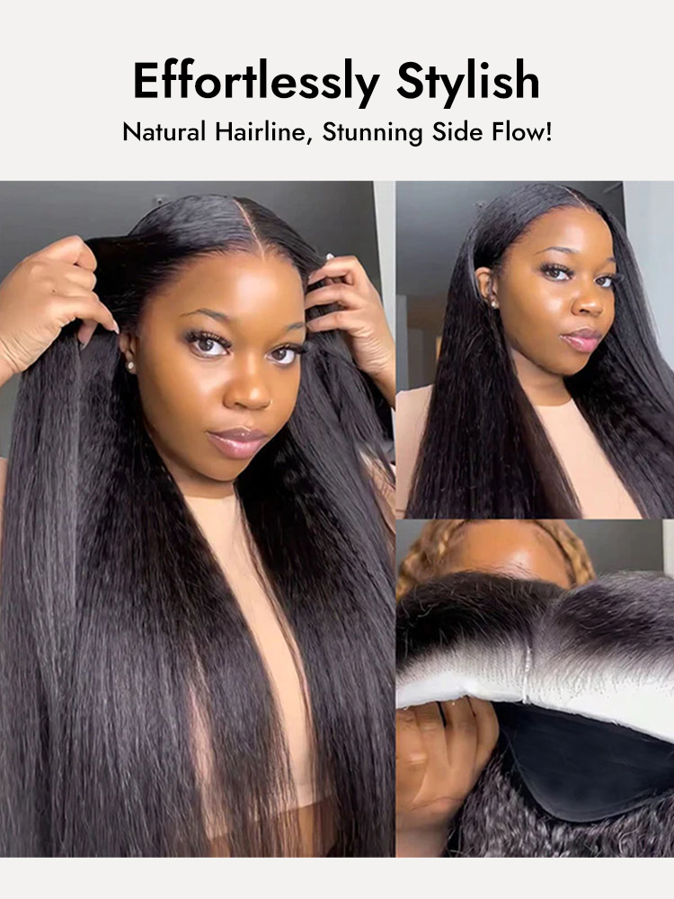 Yaki Straight 13x4 Lace Frontal Wigs Human Hair