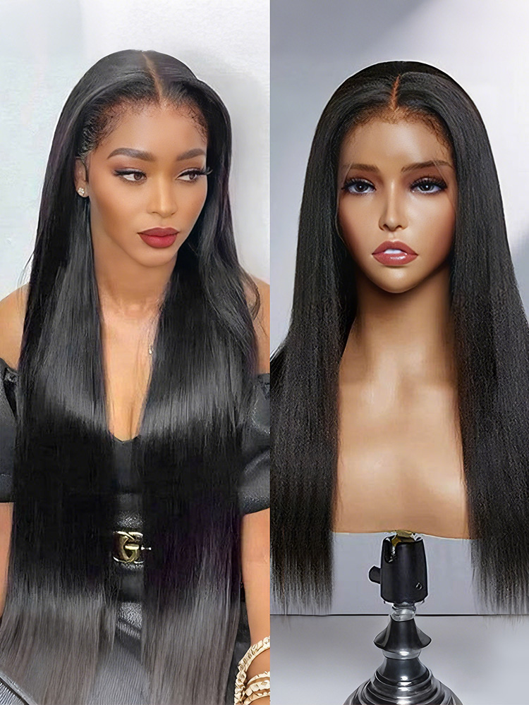 Silky Straight 4C Edge Hairline Wigs