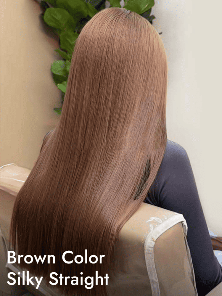 #4 brown silky straight wig