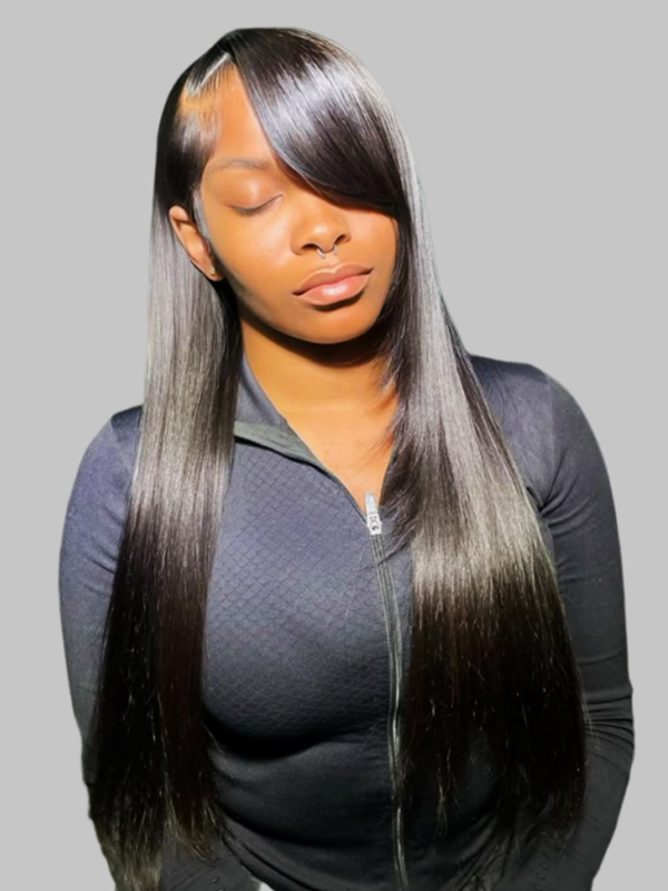 layered straight wig with bang
