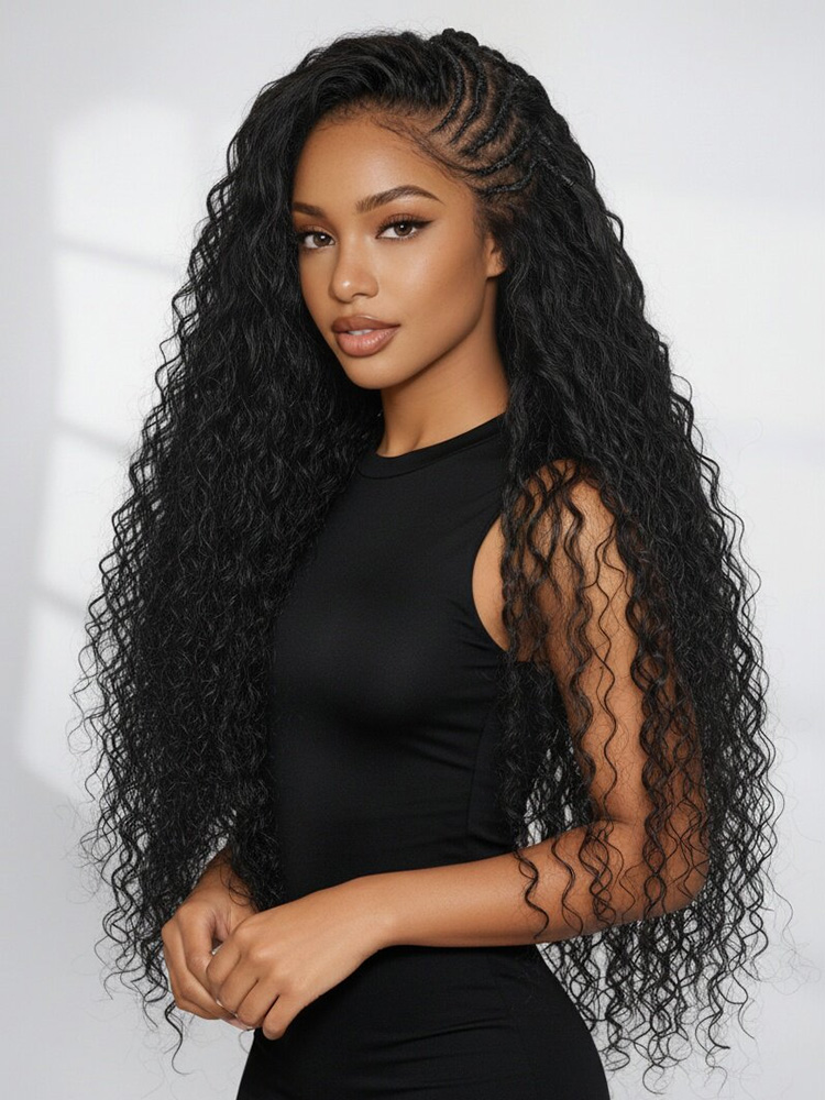 Side Pre-Braided Water Wave Wig