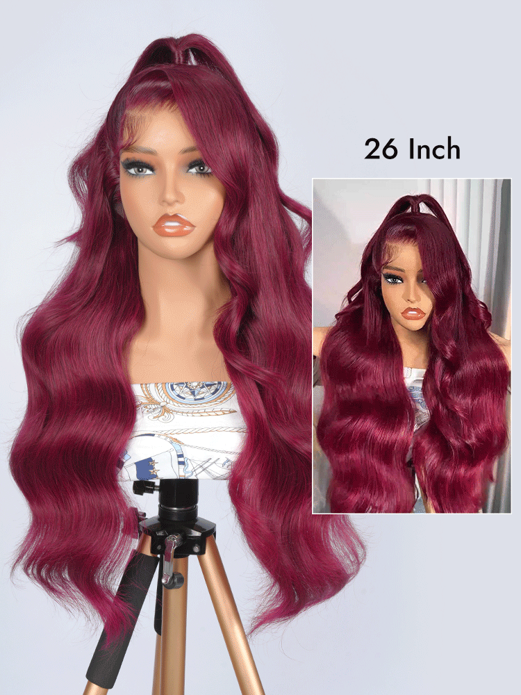 Burgundy Hair Color 13x6 Lace Frontal Wig