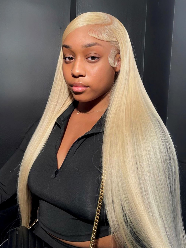 Blonde Straight Human Hair Front