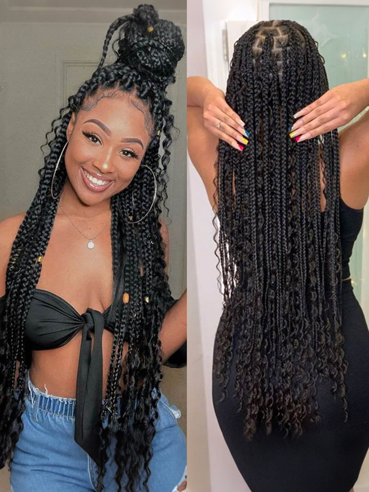 Natural Black Box Braided Wig