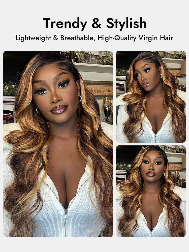 highlight brown body wave wigs