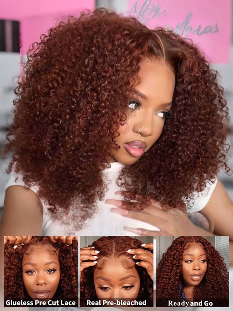 reddish brown curly ready and go wigs