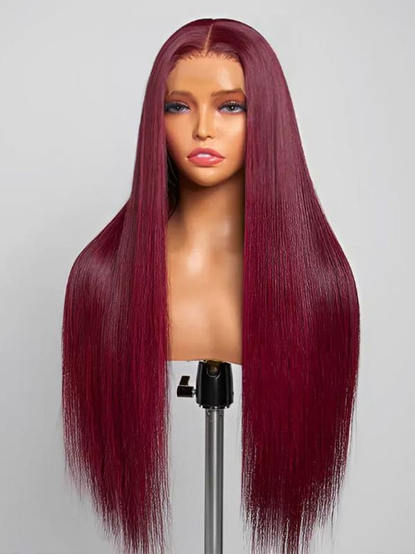 99J Burgundy Straight Lace Front Wig