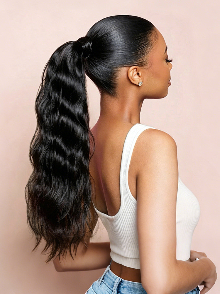 High Ponytail Extension Body Wave Human Hair