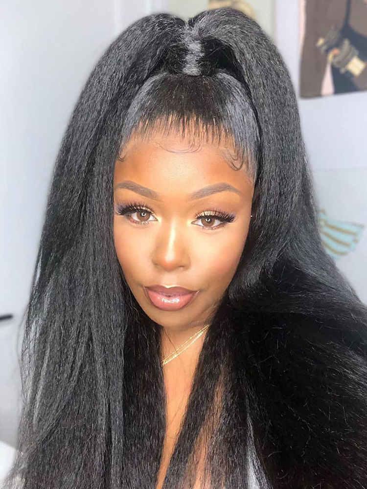 Yaki Straight Ponytail Human Hair 