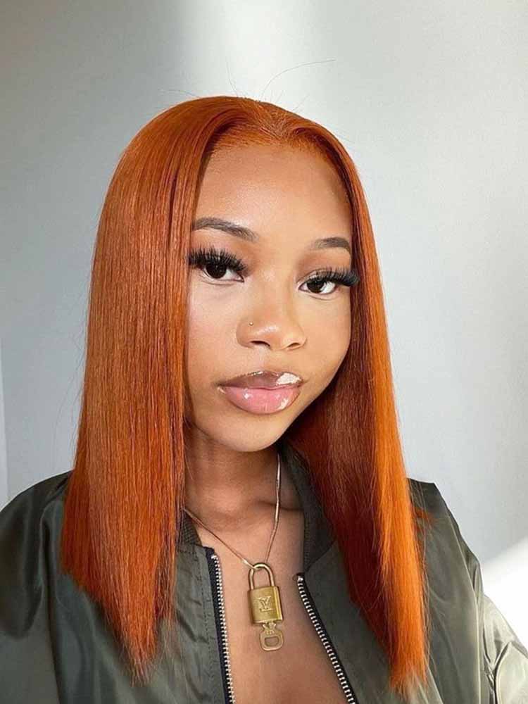 orange bob wig