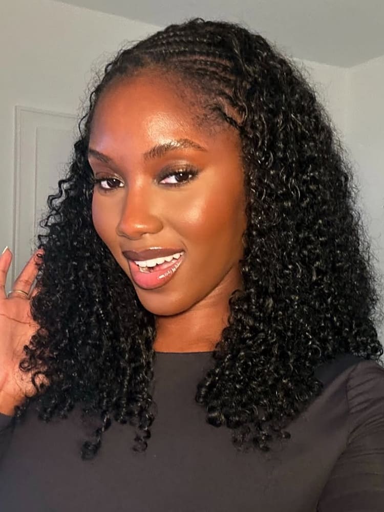 Clip In Burmese Curly Half Wig
