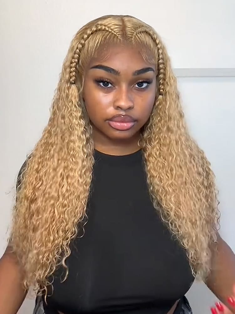 Honey Blonde Water Wave Wig