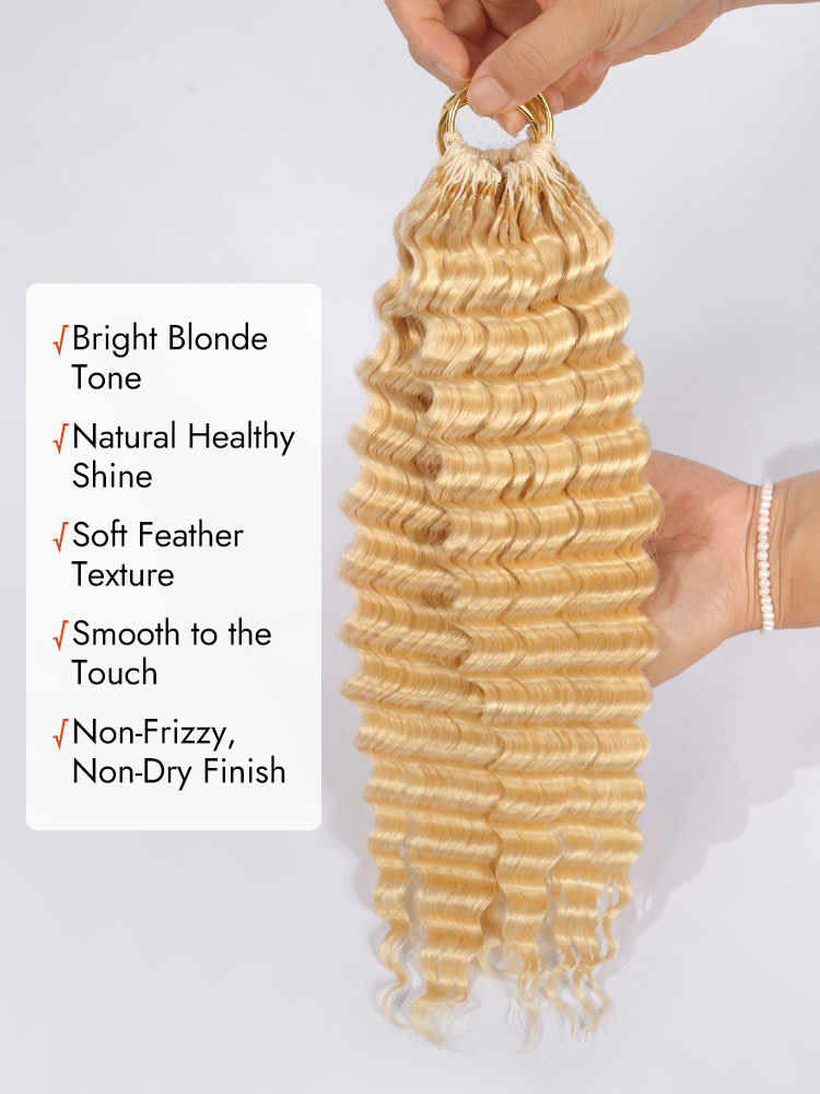 Feather Crochet Blonde Deep Wave Hair