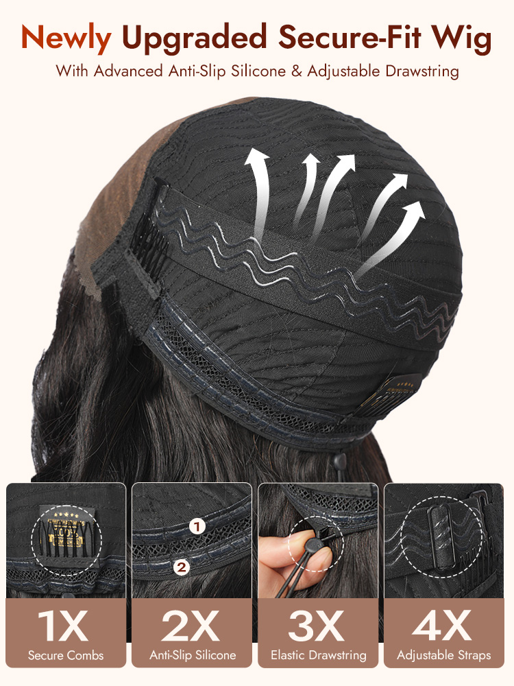 Light Yaki Body Wave Hair Wigs With Drawstring