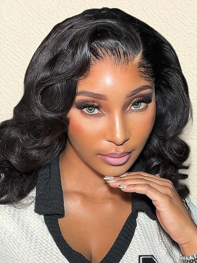 M Shaped Hairline Body Wave Wig With Side Parting