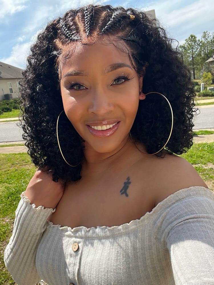 Curly Braided Lace Front Wig