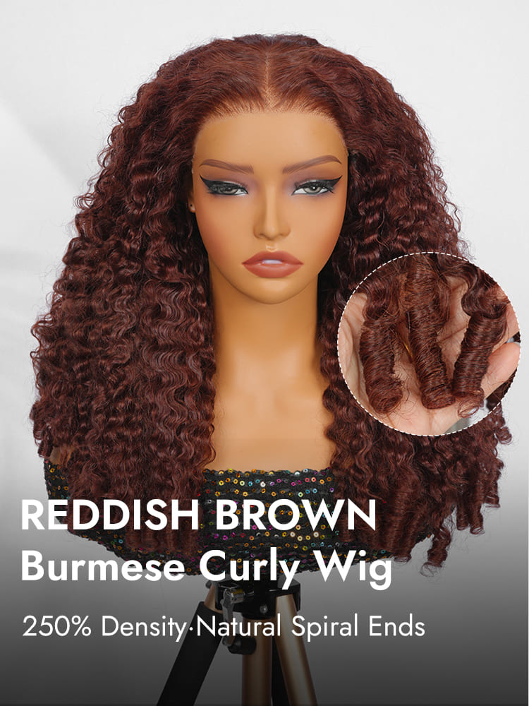 Reddish Brown Drawstring Wig
