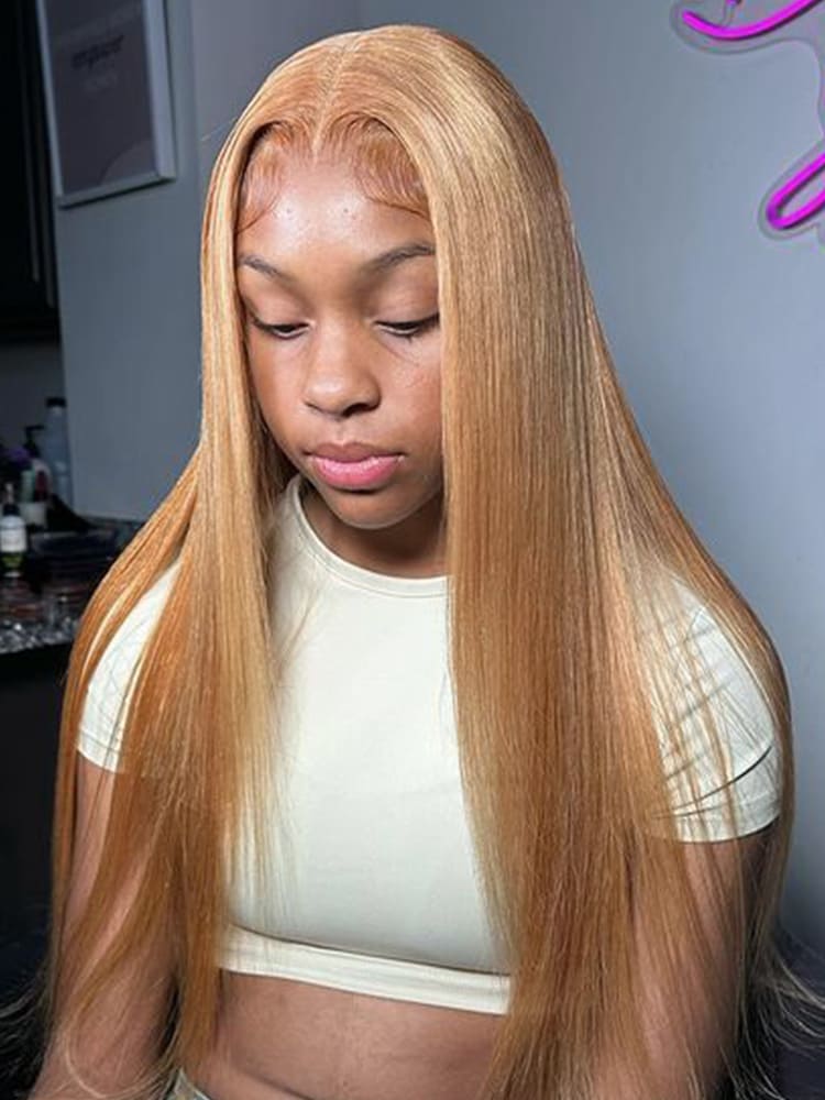 Straight Honey Blonde 13x6 Lace Frontal Wig 