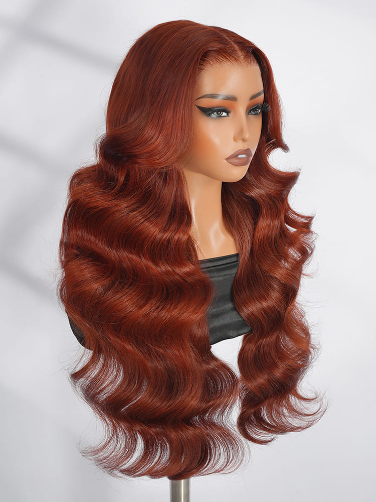 Orange Brown Body Wave Wig