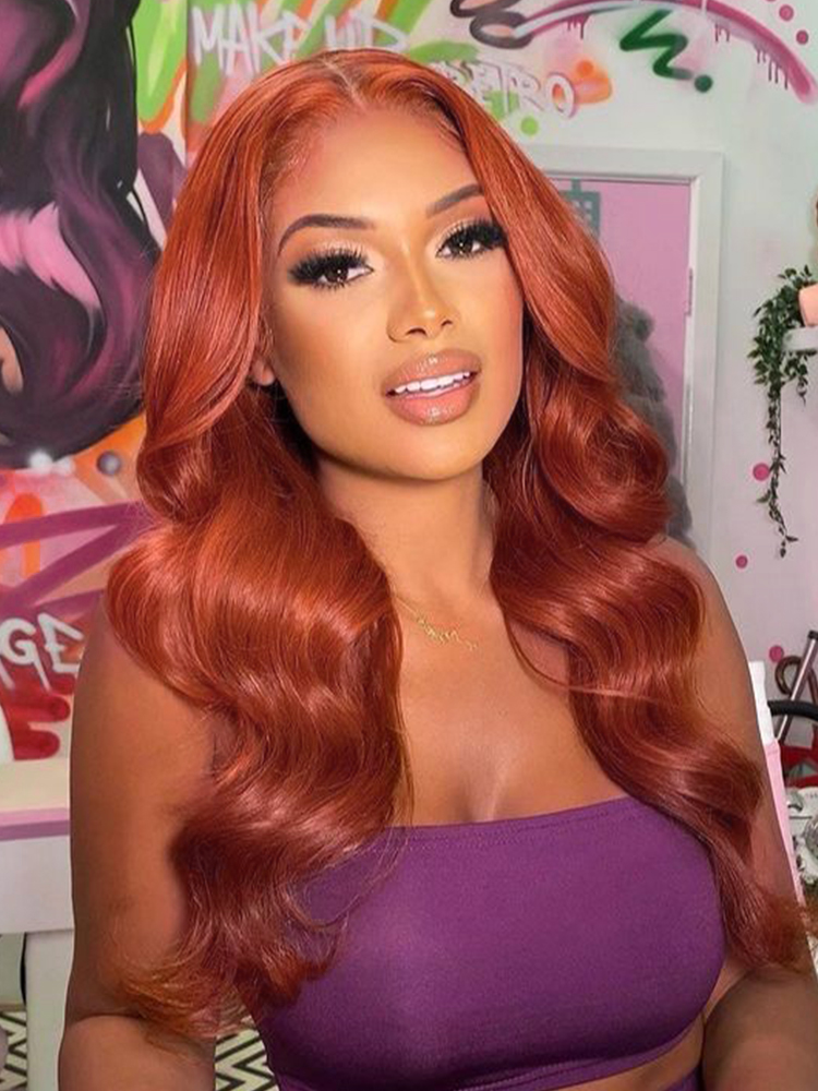 Copper Orange Lace Closure Wig