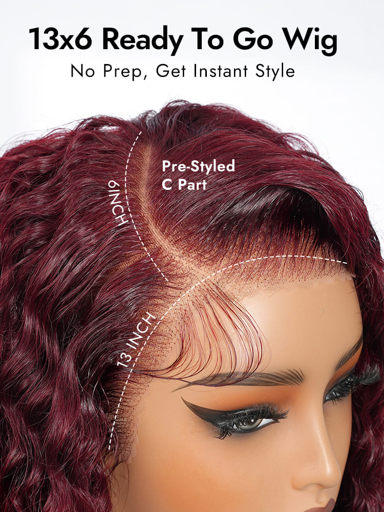 Deep Wave C Part 13x6 Ready To Go Wig