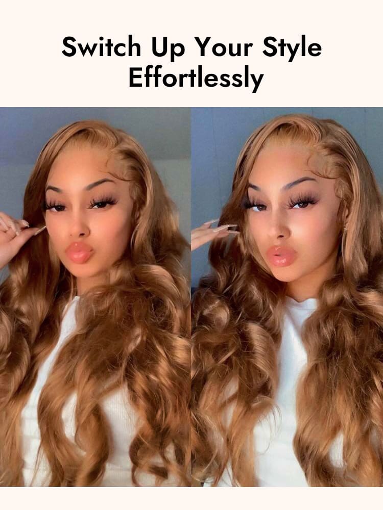 Chestnut Brown Colored Body Wave Wigs