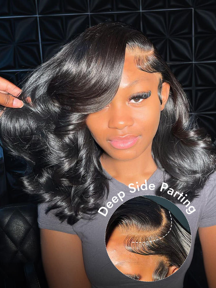 Deep Side Parting Body Wave Wig