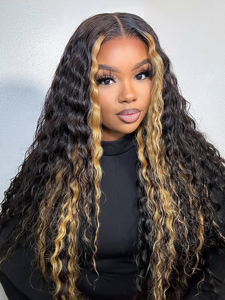 Blonde Skunk Stripe Lace Front Wig