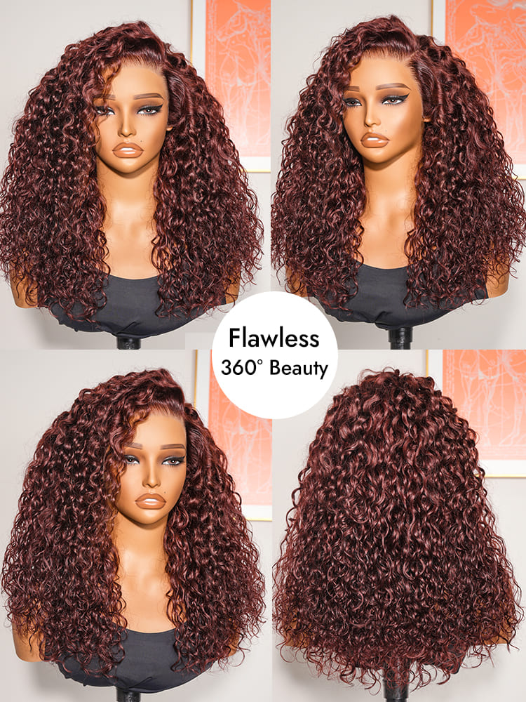 Cherry Cola Red Curly 13x4 Wig