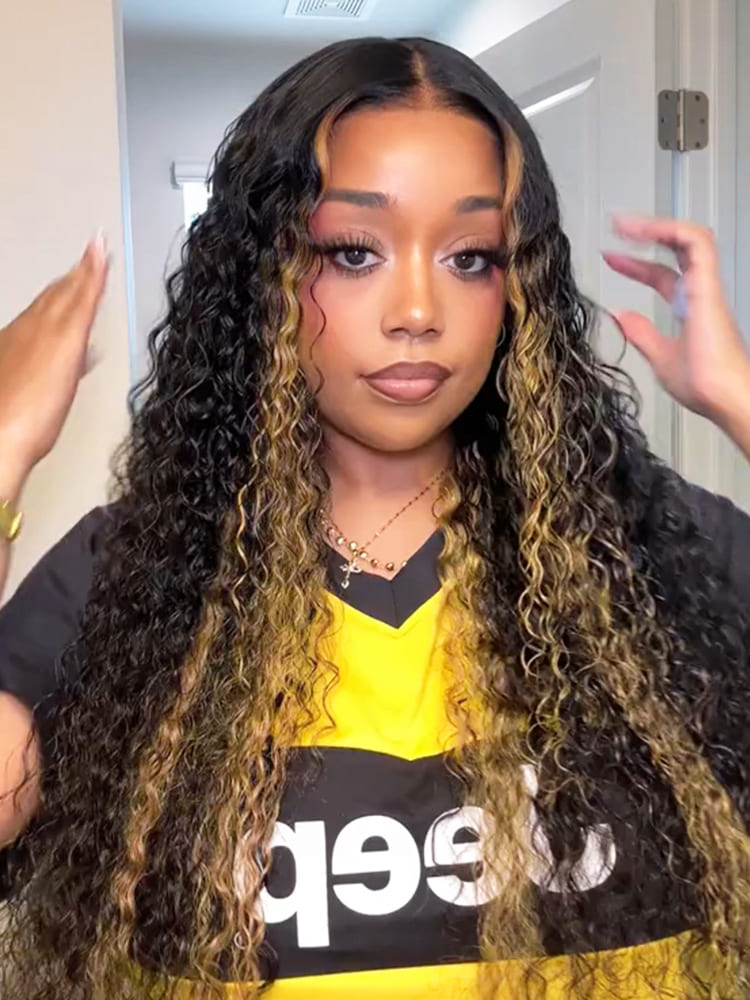 Blonde Skunk Stripe Lace Frontal Wig