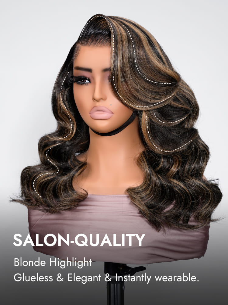 Highlight Human Hair Glueless Wig