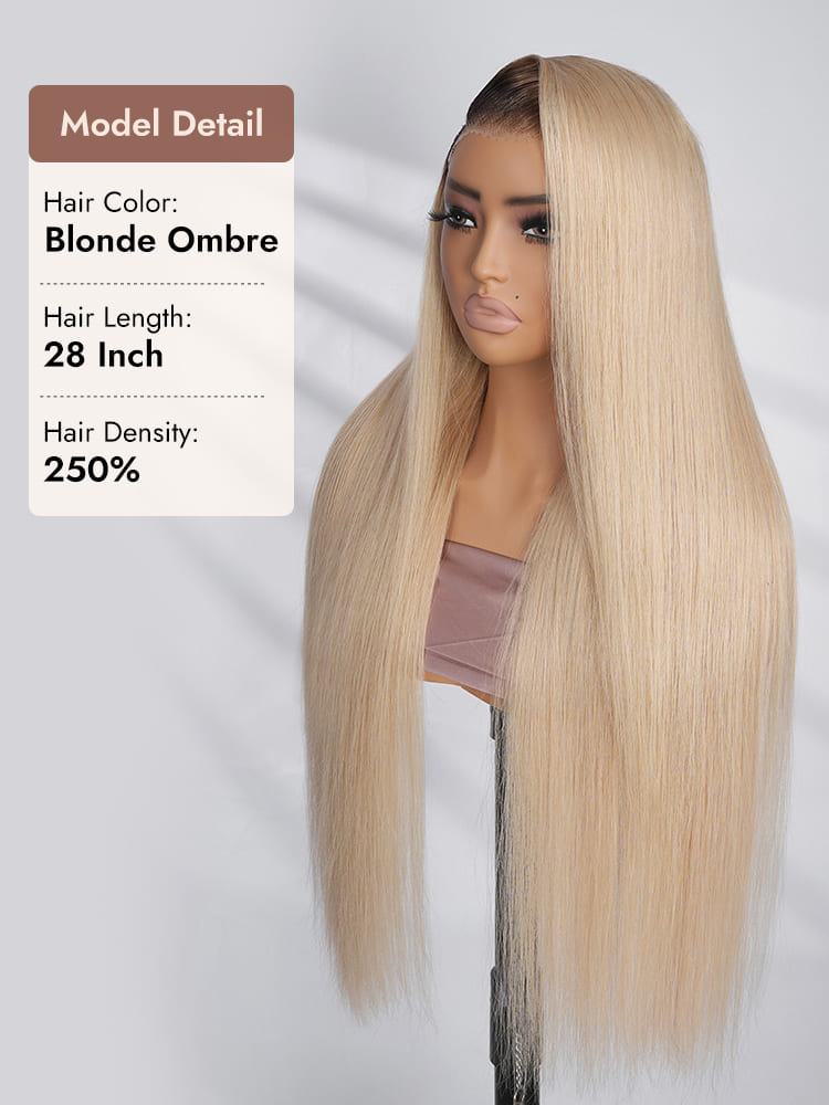 Ombre Blonde Straight Human Hair Wig